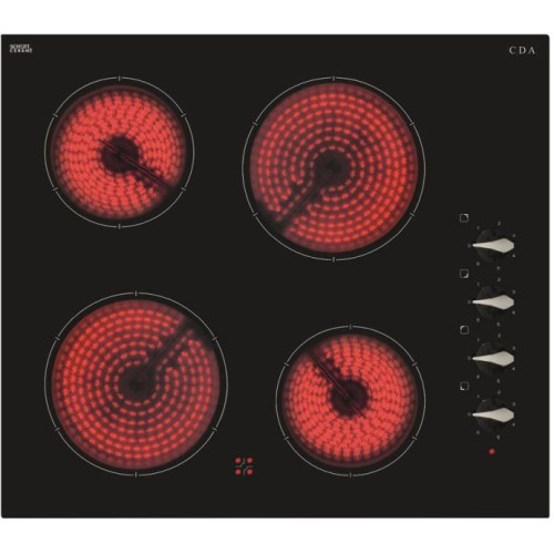 CDA - 4 Zone Ceramic Hob, Side Control, 6 Power Levels