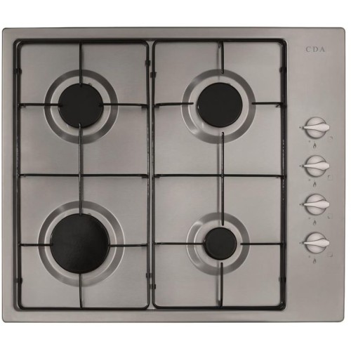 CDA - 4 Burner Gas Hob, Enamel Pan Supports,Side Control