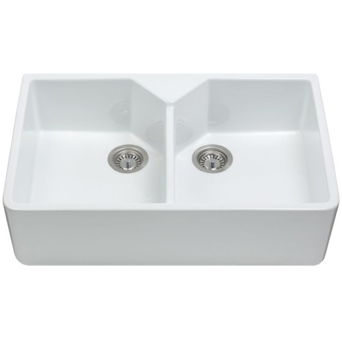 CDA - Ceramic Belfast Style Double Bowl Sink