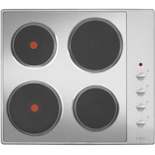 CDA - 4 Solid Plate Electric Hob, Side Control, 6 Power Levels