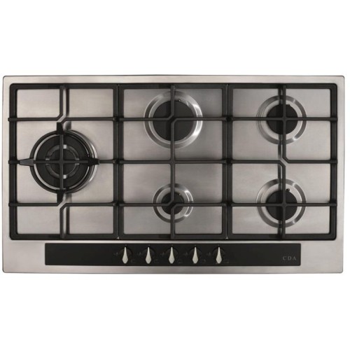 CDA - 5 Burner Gas Hob, Cast Iron Pan Supports, Wok Burner